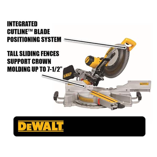 DEWALT - 15 Amp Corded 12 in. Double Bevel Sliding Compound Miter Saw with 32-1/2 in. x 60 in. Rolling Miter Saw Stand
