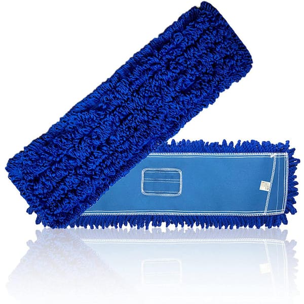 48 Inch Microfiber Dust Mop, X-Large Washable Commercial Dust Mop, Sweeper,  Janitorial Dust Mop Head Replacement, Push Mop Broom, Blue