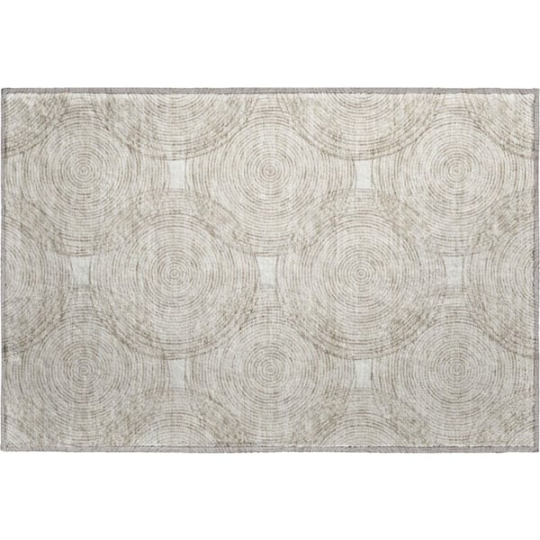 Mayfield Premium Machine Washable Abstract AMF2534 Ivory 2 ft. x 3 ft. Accent Rug