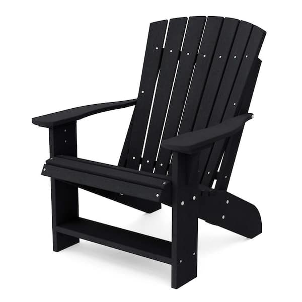 Wildridge Heritage Black Plastic Outdoor Adirondack Chair