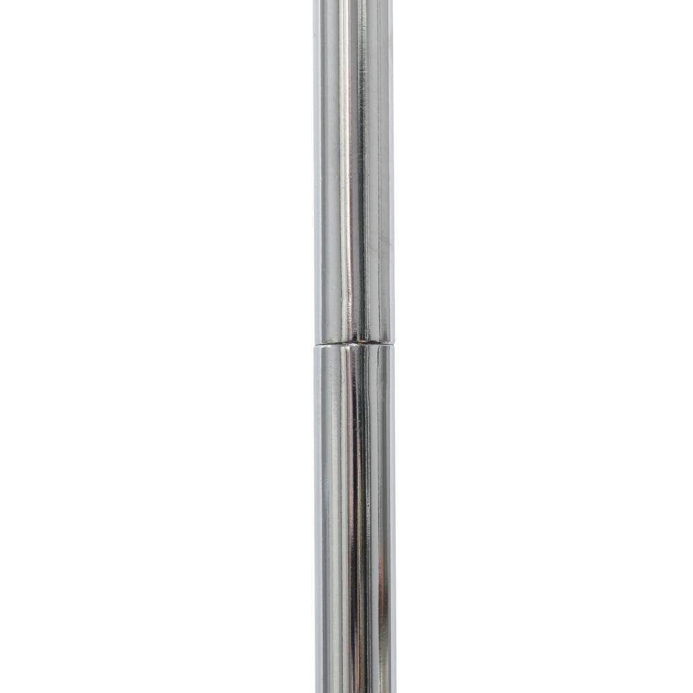 66" Brushed Nickel Arched Floor Lamp with Black Fabric Shade