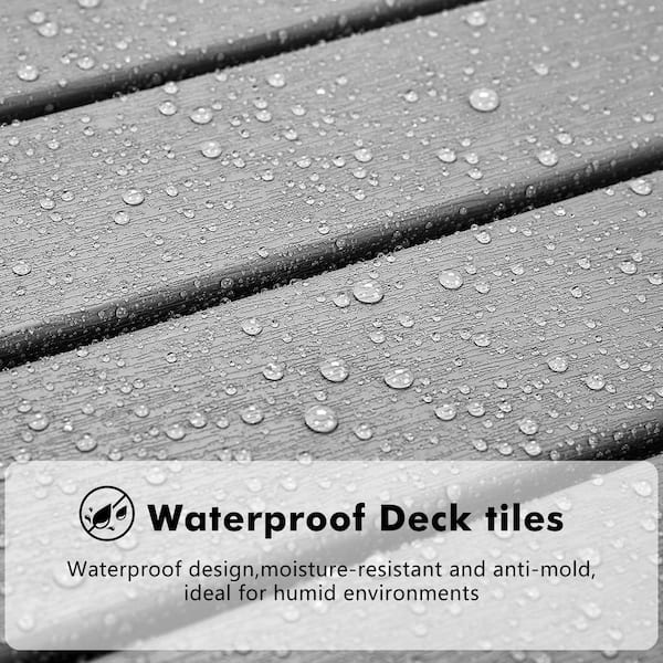 GOGEXX 12 in W x 12 in. L Outdoor Patio Square Plastic PVC
