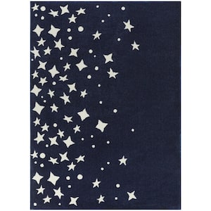 Starlight Navy 3 ft. 11 in. x 5 ft. 7 in. Novelty Area Rug