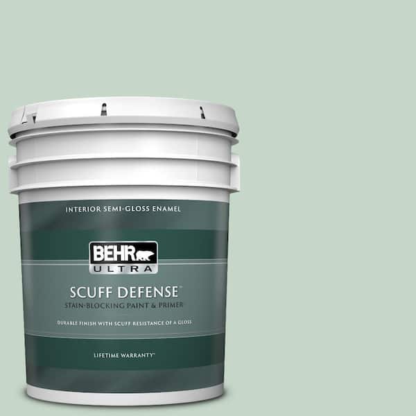 BEHR ULTRA 5 gal. #S410-2 New Moss Extra Durable Semi-Gloss Enamel Interior Paint & Primer