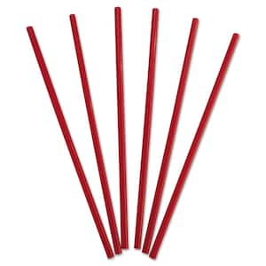 Red Wrapped Giant Disposable Polypropylene Straws, 10.25 in., 300/Box, 4 Boxes/Carton