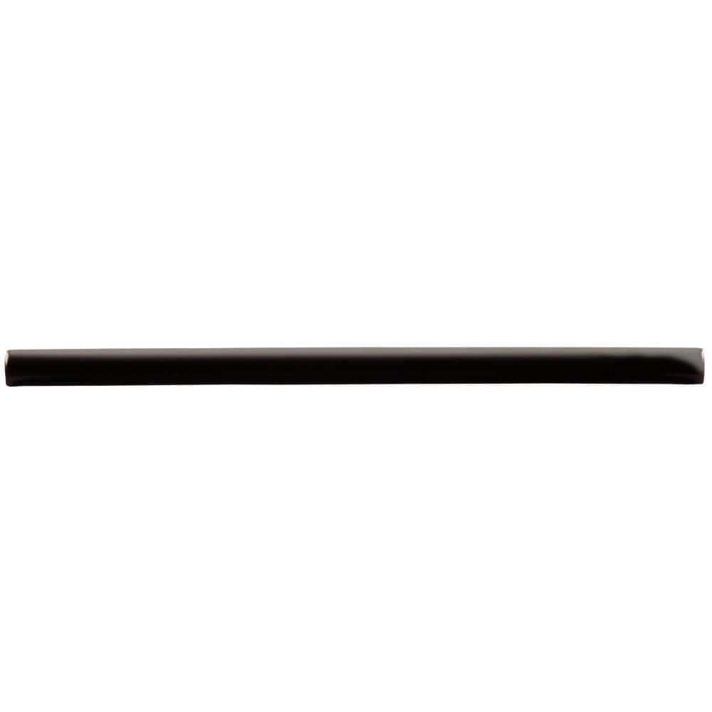 Castillo Demi-Bullnose Black 1/2 in. x 12 in. Glossy Ceramic Wall Tile Trim price history on PriceWatchPro