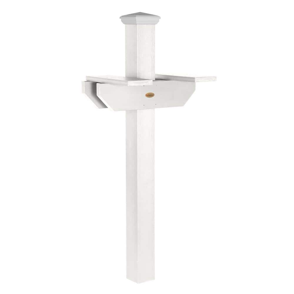 Hazelton White Poly Lumber Double Mailbox Post