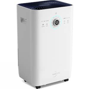 125 pt. 8,500 sq.ft. Quiet Commercial Dehumidifier in White for Home, with Built-in Pump, Auto Defrost, Clothes Dry