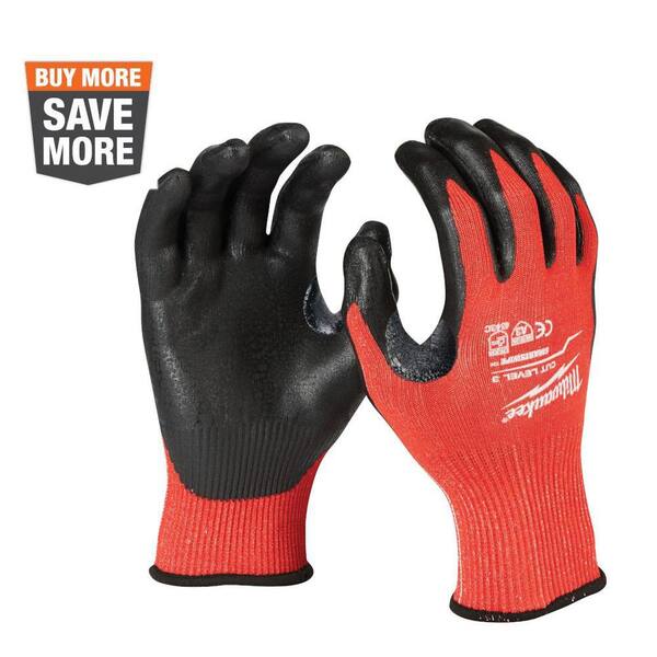 Milwaukee Large Red Nitrile Level 3 Cut Resistant Dipped Work Gloves
