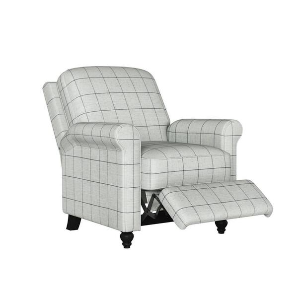 grey check recliner chair