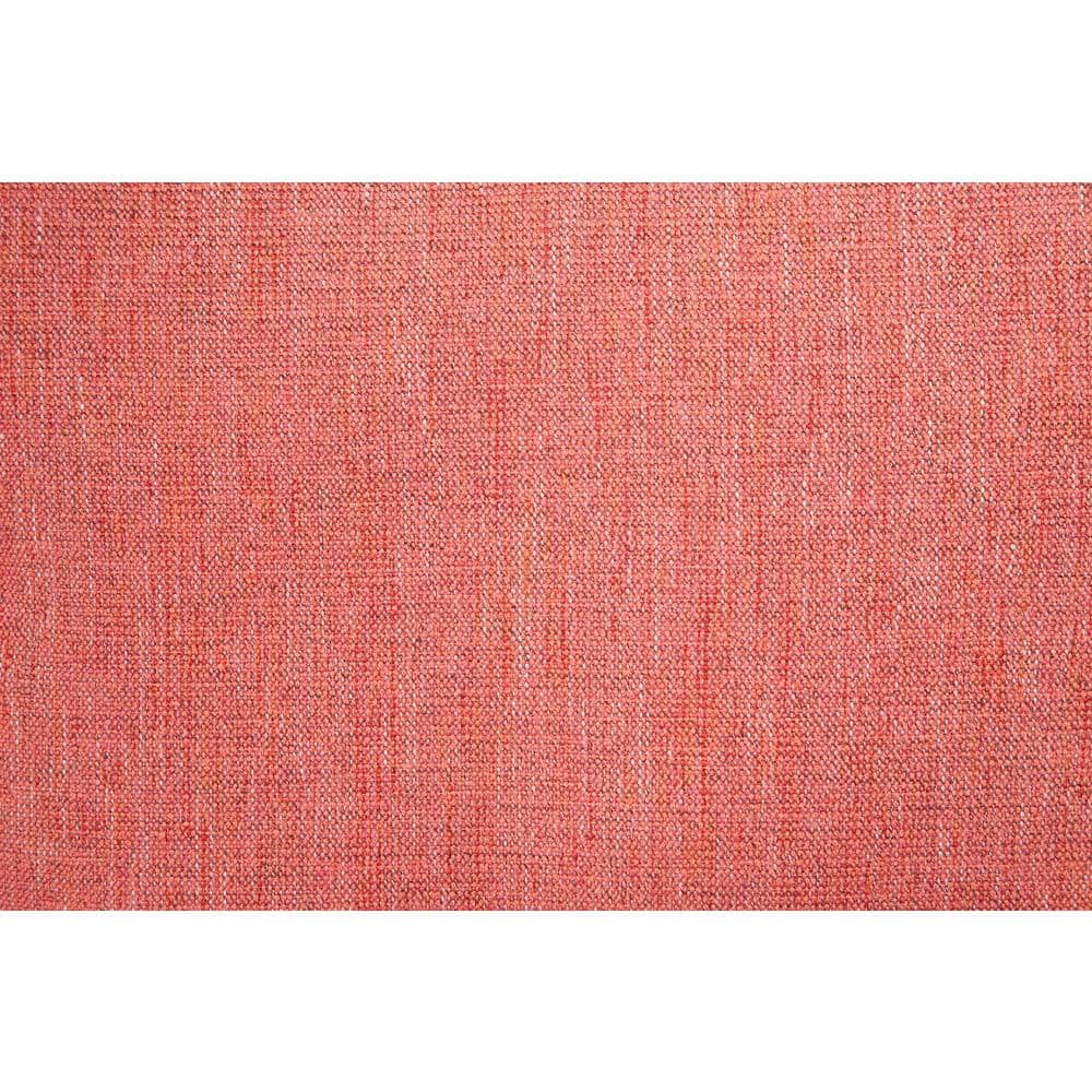Coral Upholstered Armchair with Ivory Contrast Welt