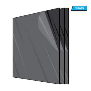 12 in. x 12 in. x 0.093 in. Black Plexiglass Acrylic Sheet (3-Pack)