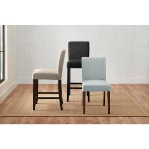 Banford Charcoal Gray Upholstered Counter Stools with Back (Set of 2)