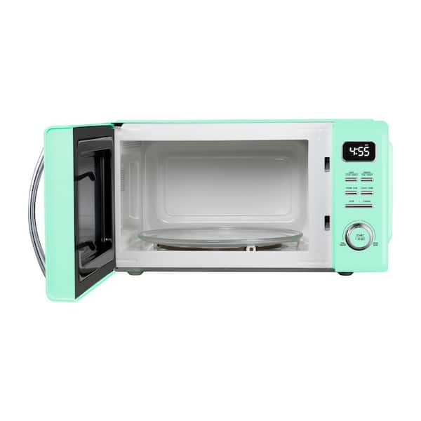 Galanz 0.7 Cu ft Retro Countertop Microwave Oven, 700 Watts, Blue, New 