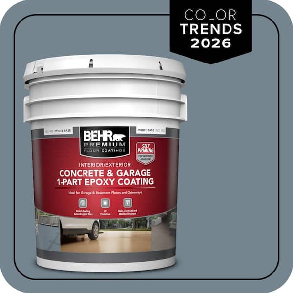 5 gal. #N480-5 Adirondack Blue Self-Priming 1-Part Epoxy Satin Interior/Exterior Concrete and Garage Floor Paint