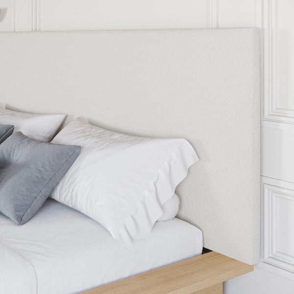 Jane White Queen Size Upholstered Headboard
