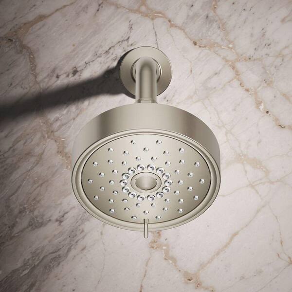 KOHLER Purist 3-Spray Patterns 5.5 in. Single 1.75 GPM Wall Mount Fixed Shower Head in Vibrant Brushed Bronze