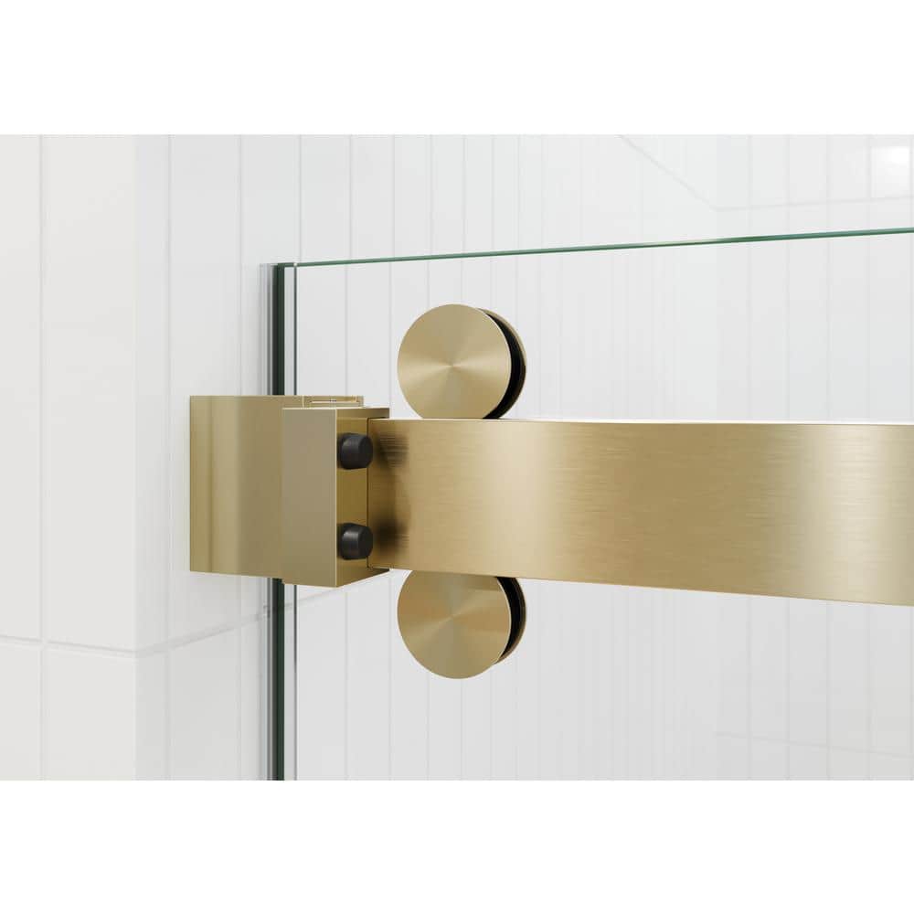 Polaris 60" x 78" Frameless Brushed Bronze Sliding Shower Door