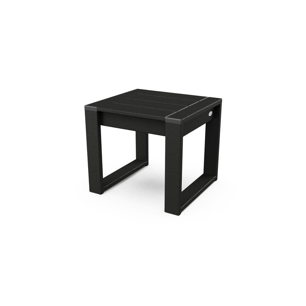 POLYWOOD EDGE Plastic Outdoor End Table 4608BL The Home Depot
