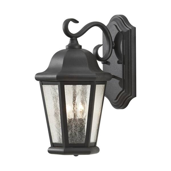 Generation Lighting Martinsville 2-Light Black Outdoor Wall Lantern ...