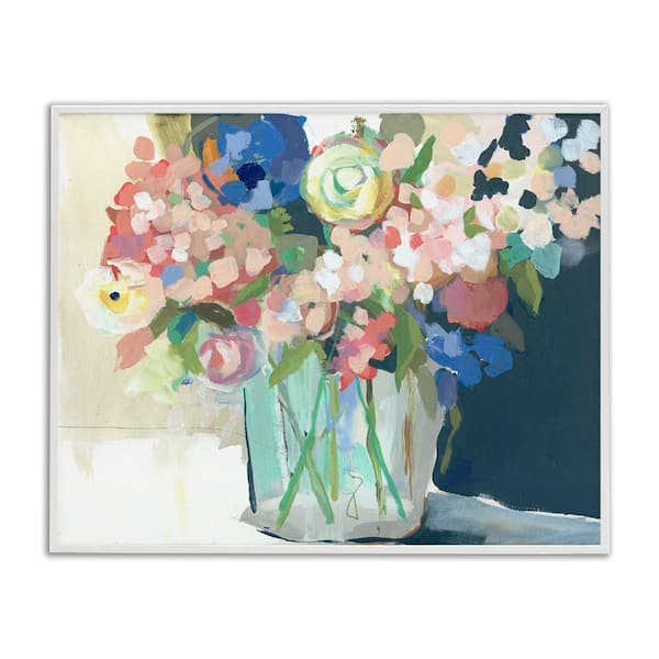 Stupell Industries Impressionist Flower Bouquet by Jenny Westenhofer White Framed Nature Giclee Art Print 16 in. x 20 in.