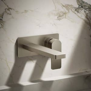 Parallel Single-Handle Wall Mount Bathroom Faucet in Vibrant Brushed Nickel