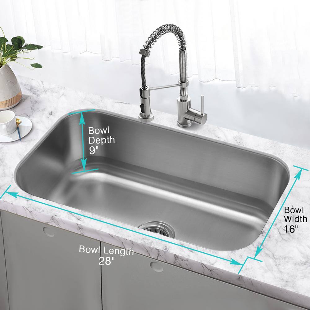 JASSFERRY 30" Satin Stainless Steel Undermount Kitchen Sink