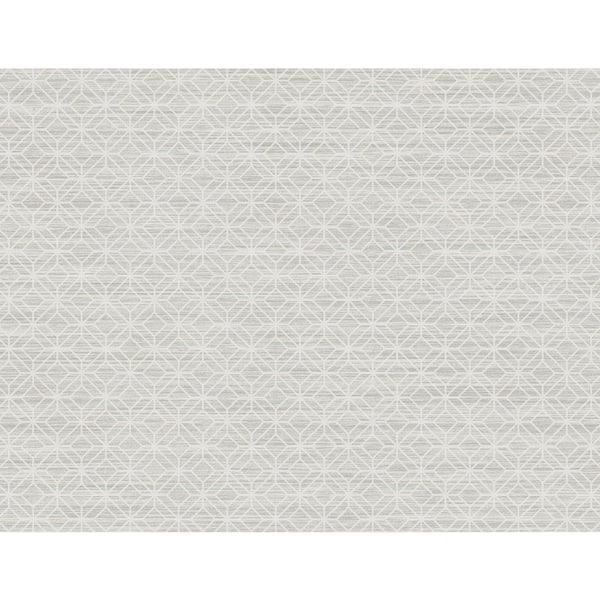 Seabrook Designs 60.75 sq. ft. Metallic Moonstone Sinclair Diamond Lattice Unpasted Embossed Vinyl Wallpaper Roll