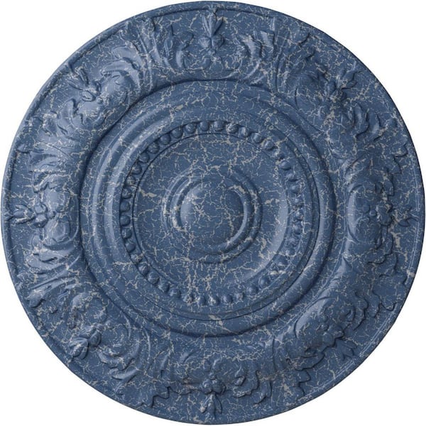 Ekena Millwork 20-7/8 in. x 1-1/4 in. Biddix Urethane Ceiling Medallion (Fits Canopies upto 7-1/2 in.), Americana Crackle