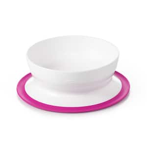Pink Stick and Stay Suction Bowl