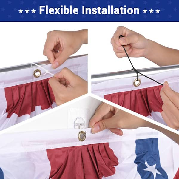 ANLEY 3 ft. x 6 ft. USA Pleated Half Fan Flag Bunting Patriotic