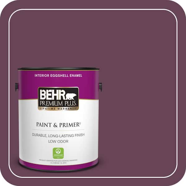 BEHR PREMIUM PLUS 1 gal. #ICC-111 Plum Harvest Eggshell Enamel Low Odor Interior Paint & Primer