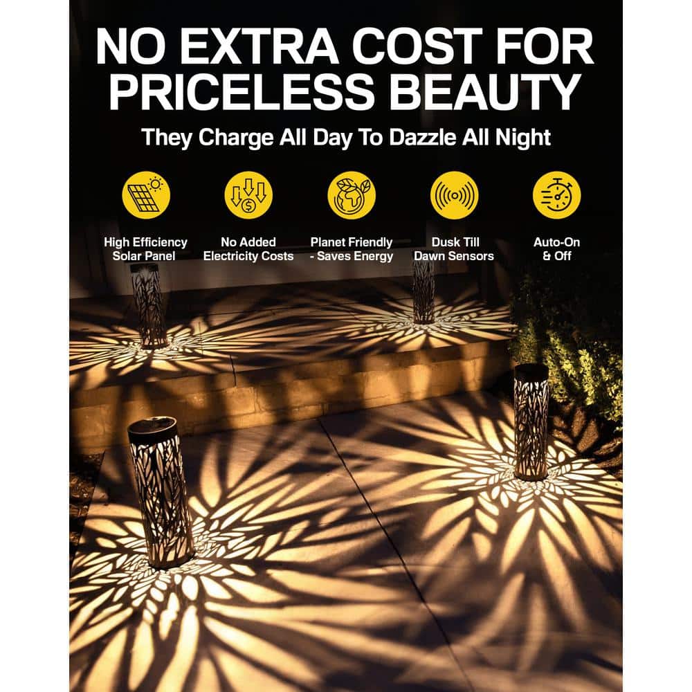 Black Matte Stainless Steel Solar LED Pathway Lights Multipack