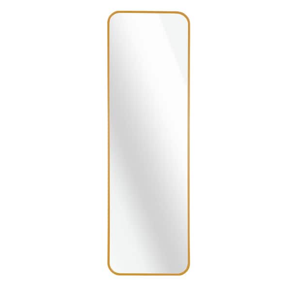 Miscool Anky 14 in. W x 47 in. H Rectangle Aluminum Alloy Wall Mirror Horizontal and Vertical Over The Door Mirror in Gold