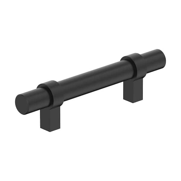 Amerock Central 3 in. Modern Matte Black Bar Cabinet Pull