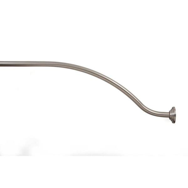 CLASSIC COLLECTION 60 in. - 72 in. Steel Adjustable Curved Shower Rod in Brushed Nickel
