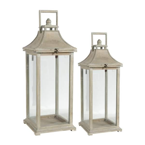 Beautiful Ivory Wooden Decorative Lanterns for Indoor, Outdoor and Home Garden Wedding