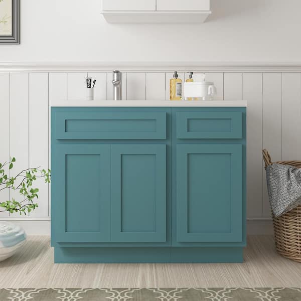 39 in. W x 21 in. D x 32.5 in. H Bath Vanity Cabinet without Top in Sea Green