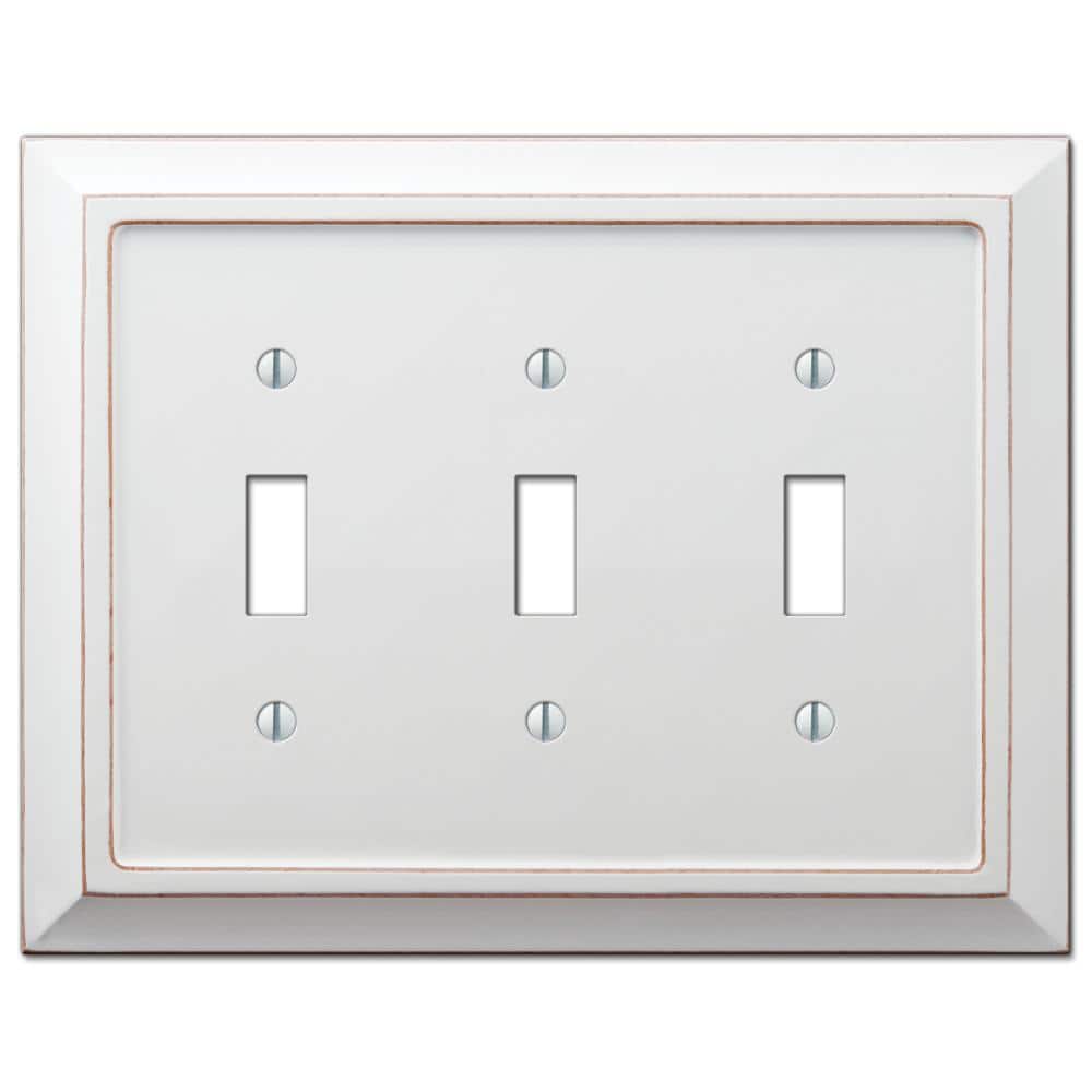 Savannah 3 Gang Toggle Wood Wall Plate - White price history on PriceWatchPro