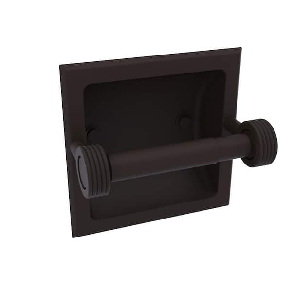 Allied Brass Continental Recessed Toilet Tissue Holder with Groovy Accents in Oil Rubbed Bronze