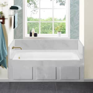 Voltaire 66 x 32 in. Acrylic Left-Hand Drain with Integral Tile Flange Rectangular Drop-in Bathtub in white