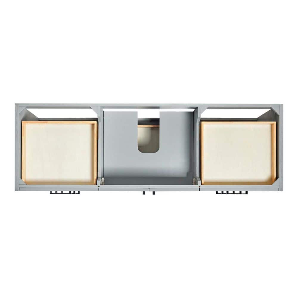 Kelly 67" Light Gray Wood Single Sink Vanity with White Quartz Top