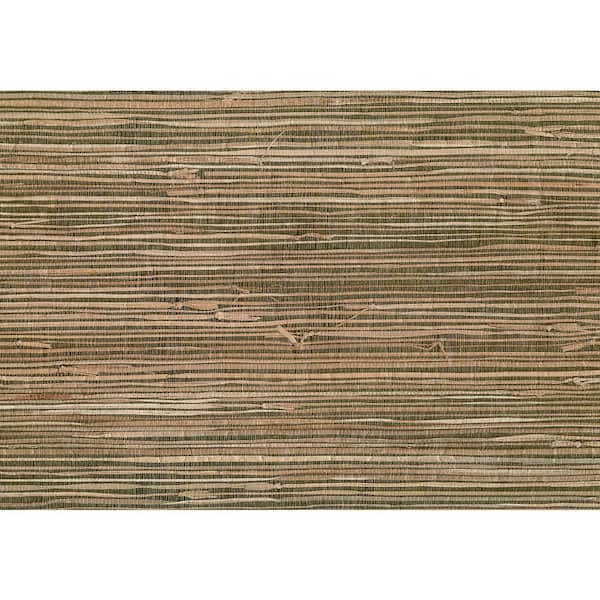 Kenneth James Mai Khaki Grasscloth Peelable Wallpaper (Covers 72 sq. ft.)