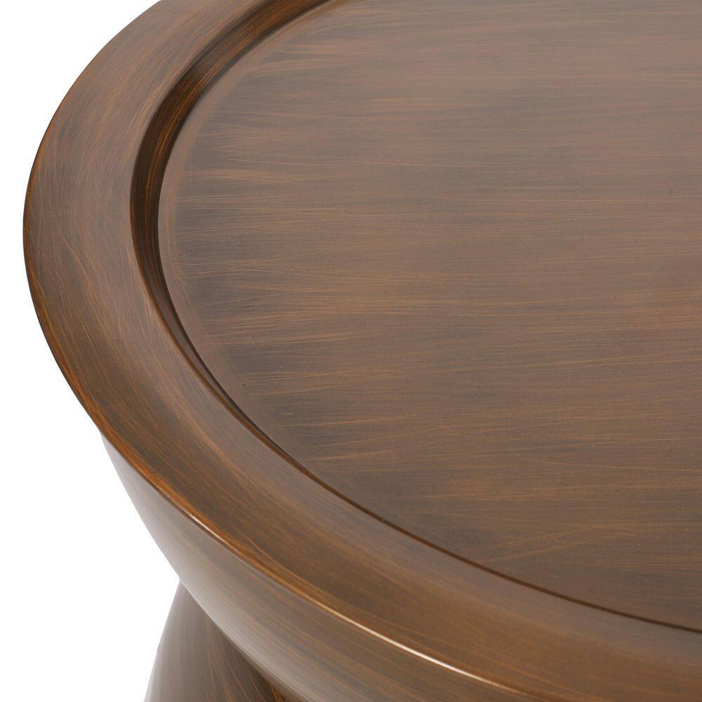 Manville Round Brushed Antique Bronze Metal Coffee Table