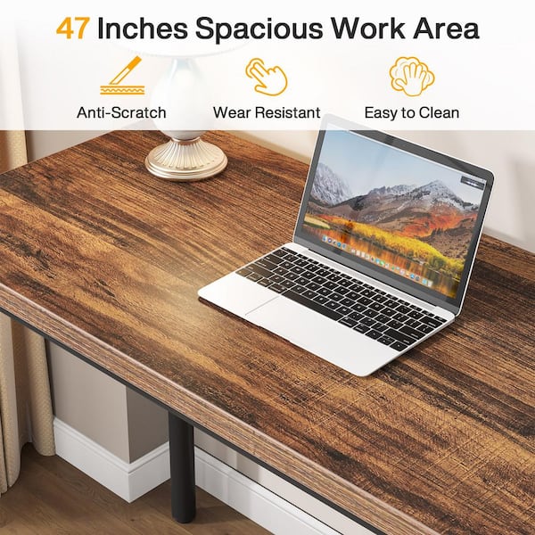 BYBLIGHT Havrvin 47 in. Rectangular Rustic Brown and Black 5 BYBLIGHT Havrvin 47 in. Rectangular Rustic Brown and Black 5