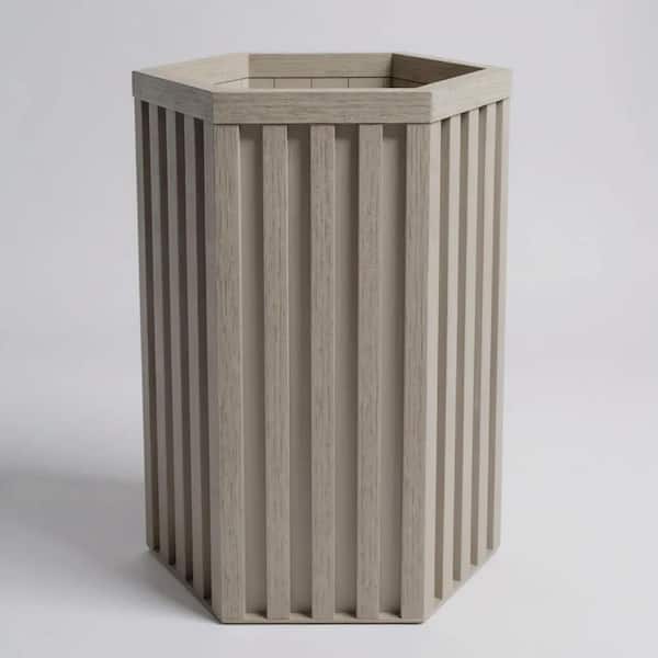 Noble House Lachlan 13.5 in. W x 22.25 in. H Brown Grey Aluminium Metal  Hexagon Indoor/Outdoor Multipurpose Planter 188067 - The Home Depot