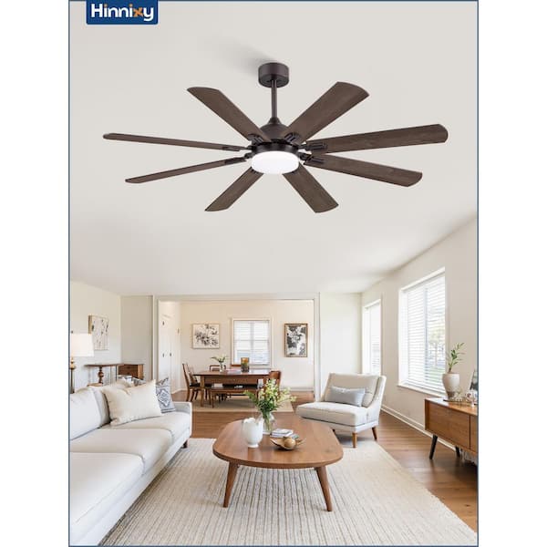 62 in. Outdoor Indoor Bronze 3-Colors LED 6-Speeds Ceiling Fan with Dual-Finish Blades and Light Kit and Remote Control