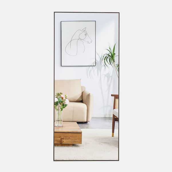 wetiny 31.4 in. W x 71 in. H Rectangle Solid Wood Frame Gray Mirror