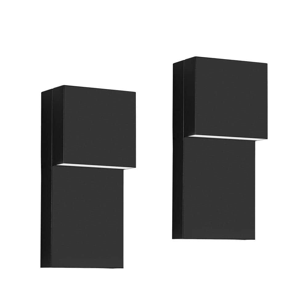 2-Pack 11.8 in Black Dusk to Dawn All-Weather Outdoor Wall Light, Integrated LED Exterior Wall Sconce High CRI 90+ price history on PriceWatchPro