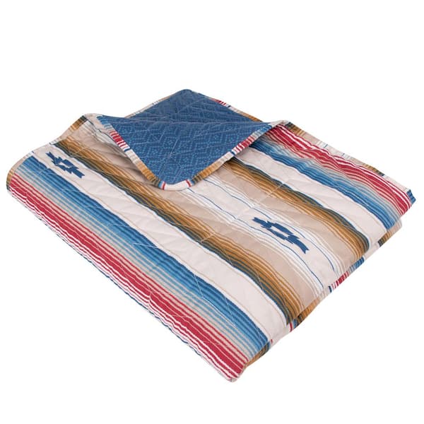 Greenland Home Fashions Painted Desert Sapphire Southwestern 50 in. x 60 in. Microfiber Throw Blanket